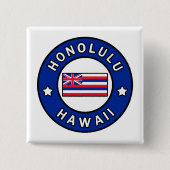Honolulu Hawaii Vierkante Button 5,1 Cm (Voorkant)