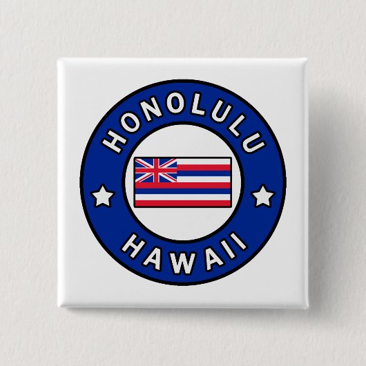 Honolulu Hawaii Vierkante Button 5,1 Cm (Voorkant)