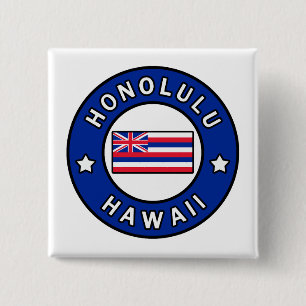Honolulu Hawaii Vierkante Button 5,1 Cm