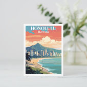 Honolulu, Hawaii: Vintage Travel Briefkaart (Staand voorkant)