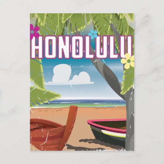 Honolulu, Hawaii, VS vintage reisposter. Briefkaart (Voorkant)