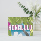 Honolulu, Hawaii, VS vintage reisposter. Briefkaart (Staand voorkant)