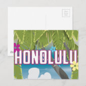 Honolulu, Hawaii, VS vintage reisposter. Briefkaart (Voorkant / Achterkant)