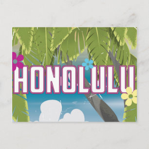 Honolulu, Hawaii, VS vintage reisposter. Briefkaart