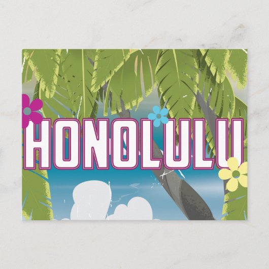 Honolulu, Hawaii, VS vintage reisposter. Briefkaart (Voorkant)