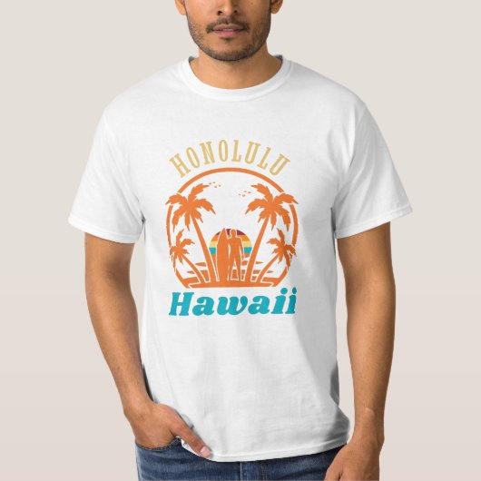Honolulu Hawaiian Vacation Surf Gift T-shirt (Voorkant)