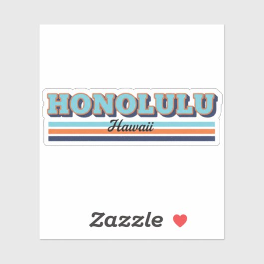 Honolulu, HI | Stad Strepen, honolulu, hawaii, 70s Sticker (Vel)