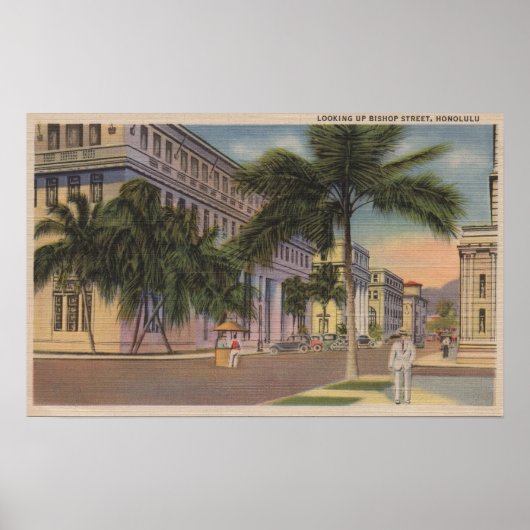 Honolulu, HIView of Bishop St.Honolulu, HI Poster (Voorkant)