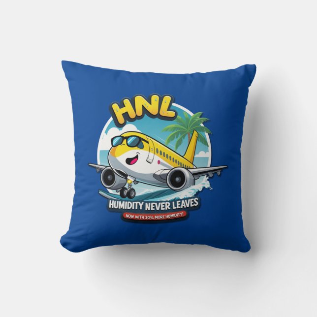 Honolulu HNL Airport Code Throw Pillow Kussen (Voorkant)