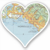 Honolulu kaart sticker (Voorkant)