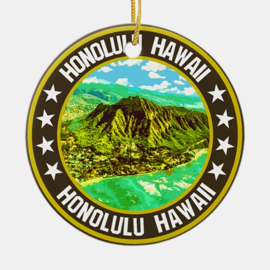 Honolulu Keramisch Ornament (Voorkant)