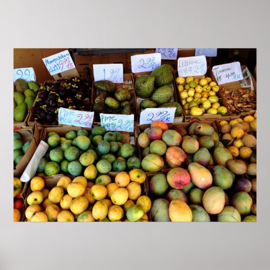 Honolulu-markt voor fruit poster (Voorkant)