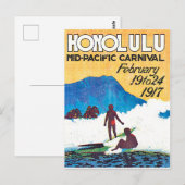 Honolulu, Mid-Pacific kermis, vintage reis Briefkaart (Voorkant / Achterkant)