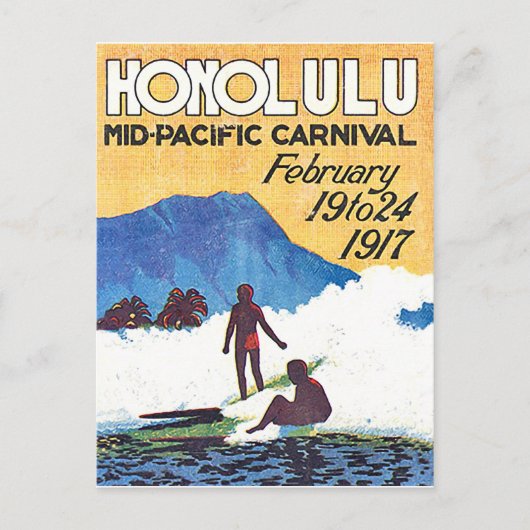 Honolulu, Mid-Pacific kermis, vintage reis Briefkaart (Voorkant)