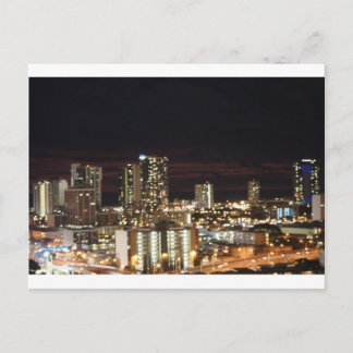 Honolulu Night Skyline Briefkaart