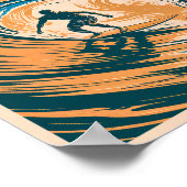 Honolulu North Shore Retro Surfen Hawaii Waves Poster (Hoek)