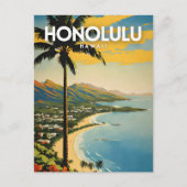 Honolulu nostalgische reizen briefkaart (Voorkant)