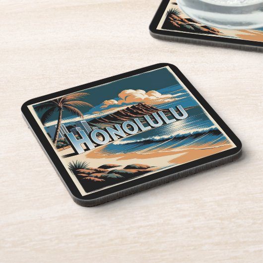 Honolulu O’aho Hawaii Bier Onderzetter (Linkerzijde)