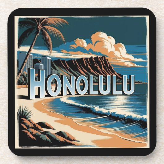 Honolulu O’aho Hawaii Bier Onderzetter (Voorkant)