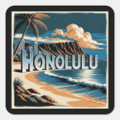 Honolulu O’aho Hawaii Vierkante Sticker (Voorkant)
