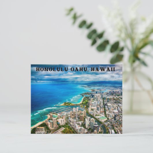 Honolulu-Oahu, Briefkaart Hawaï (Staand voorkant)