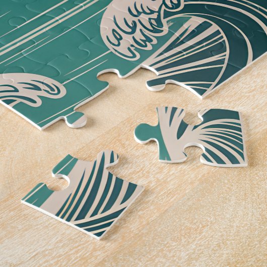 Honolulu Oahu Diamond Head Retro Mid-Century Style Legpuzzel (Zijkant)