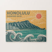 Honolulu Oahu Diamond Head Retro Mid-Century Style Legpuzzel (Horizontaal)