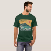 Honolulu Oahu Diamond Head Retro Mid-Century Style T-shirt (Voorkant volledig)