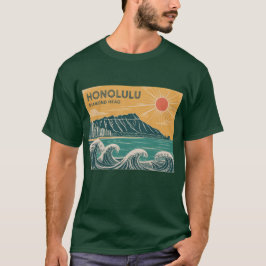 Honolulu Oahu Diamond Head Retro Mid-Century Style T-shirt