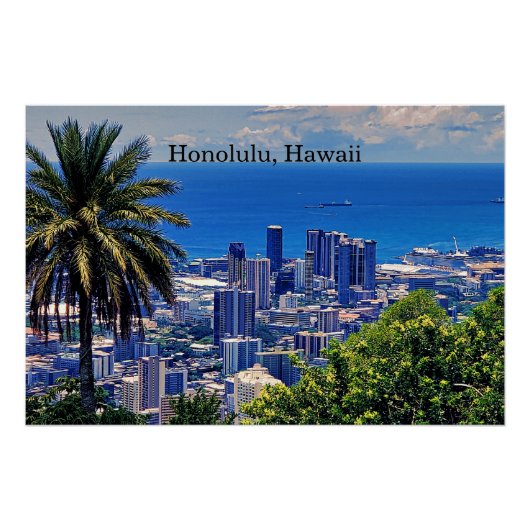Honolulu, Oahu, Hawaï Perfect Poster (Voorkant)