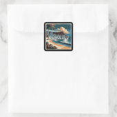 Honolulu O'ahu Hawaï Vierkante Sticker (Tas)