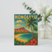  Honolulu Oahu Hawaii Beach Hawaii Reizen Briefkaart (Staand voorkant)