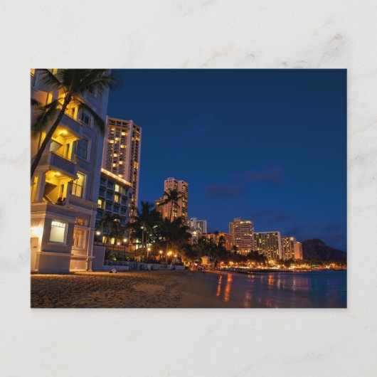 Honolulu, Oahu, Hawaii. Nachtblootstelling Briefkaart (Voorkant)