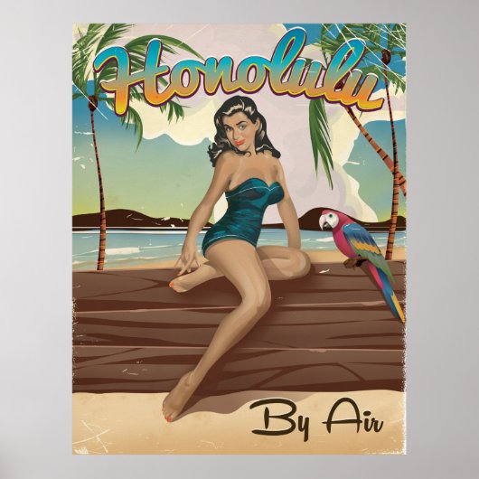 Honolulu  retro Revel print (Voorkant)