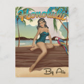 Honolulu  retro Revel print Briefkaart (Voorkant)