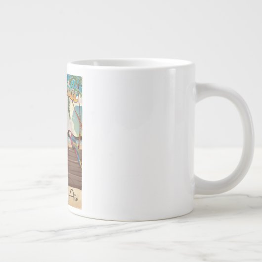 Honolulu  retro Revel print Grote Koffiekop (Rechts)