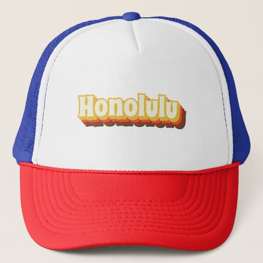 Honolulu Retro tekst Trucker Pet (Voorkant)