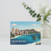 Honolulu Silhouet Hawaii Briefkaart (Staand voorkant)