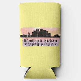 Honolulu Silhouette Breedtegraad en Lengtegraad  Seltzer Blikjeskoeler