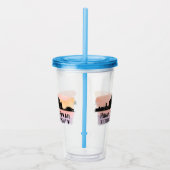 Honolulu Skyline Latitude en Lengtegraad Acryl Drinkbeker (Rechts)