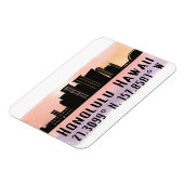 Honolulu Skyline Latitude en Lengtegraad Magneet (Linkerzijde)