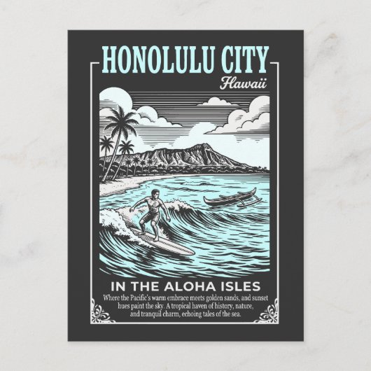 Honolulu Stad Hawaï In De Aloha-eilanden Briefkaart (Voorkant)