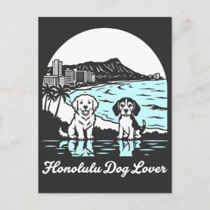 Honolulu Stad Hawaii Hond Liefhebber Briefkaart