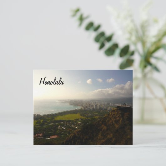 Honolulu uit Le'ahi Briefkaart (Staand voorkant)