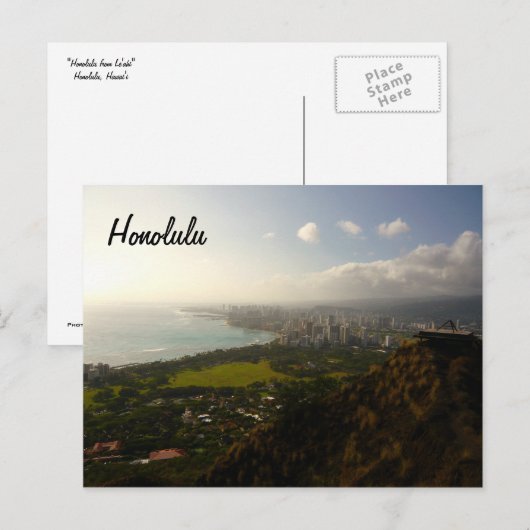 Honolulu uit Le'ahi Briefkaart (Voorkant / Achterkant)