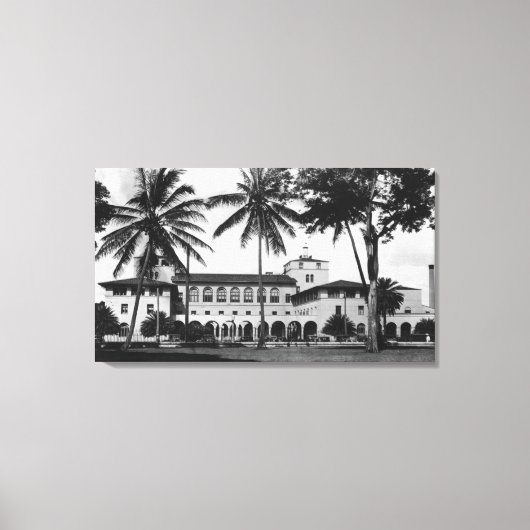 Honolulu, Uitzicht Hawaii van de Bondsdag en Post  Canvas Afdruk (Voorkant)