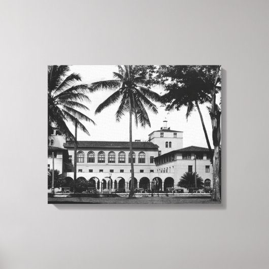 Honolulu, Uitzicht Hawaii van de Bondsdag en Post Canvas Afdruk (Voorkant)
