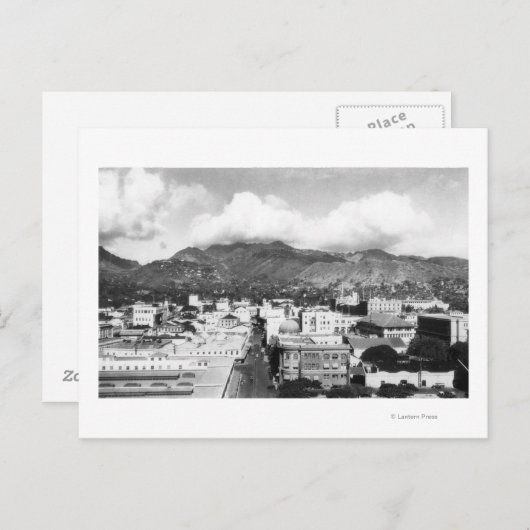 Honolulu, Uitzicht van de stad Hawaii uit de Aloha Briefkaart (Voorkant / Achterkant)