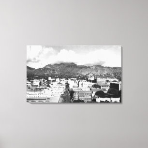 Honolulu, Uitzicht van de stad Hawaii uit de Aloha Canvas Afdruk