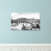 Honolulu, Uitzicht van de stad Hawaii uit de Aloha Canvas Afdruk (Insitu (Houten vloer))